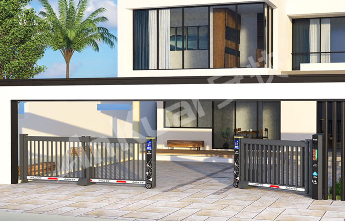 某獨(dú)棟別院采用 “安快” 柵欄款平開(kāi)門效果圖